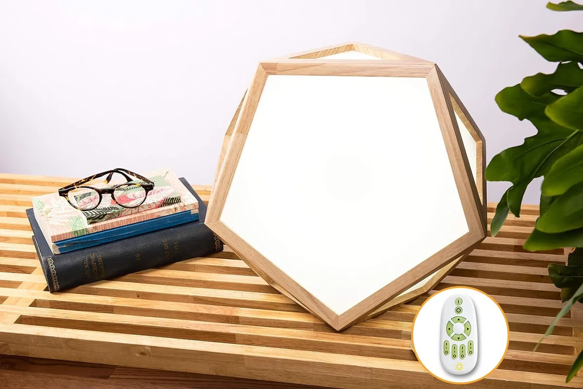 DayBright Light Therapy Lamp Full Spectrum, 10,000 LUX, UV-Free, Full Size, Adjustable Light Crafted from Solid Wood