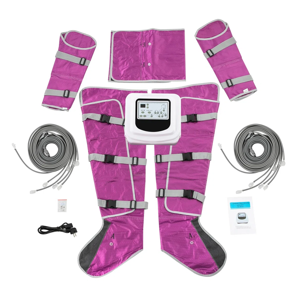 Lymphdrainage Gerät Beine Compression Boots 3 Modi 5 Intensitätsstufen, Beinmassagegerät Mit LCD Display, Luftdruckmassage Für Beine Arme Taille, Body Shaping Massagegerät Für Zuhause Fitness Spa