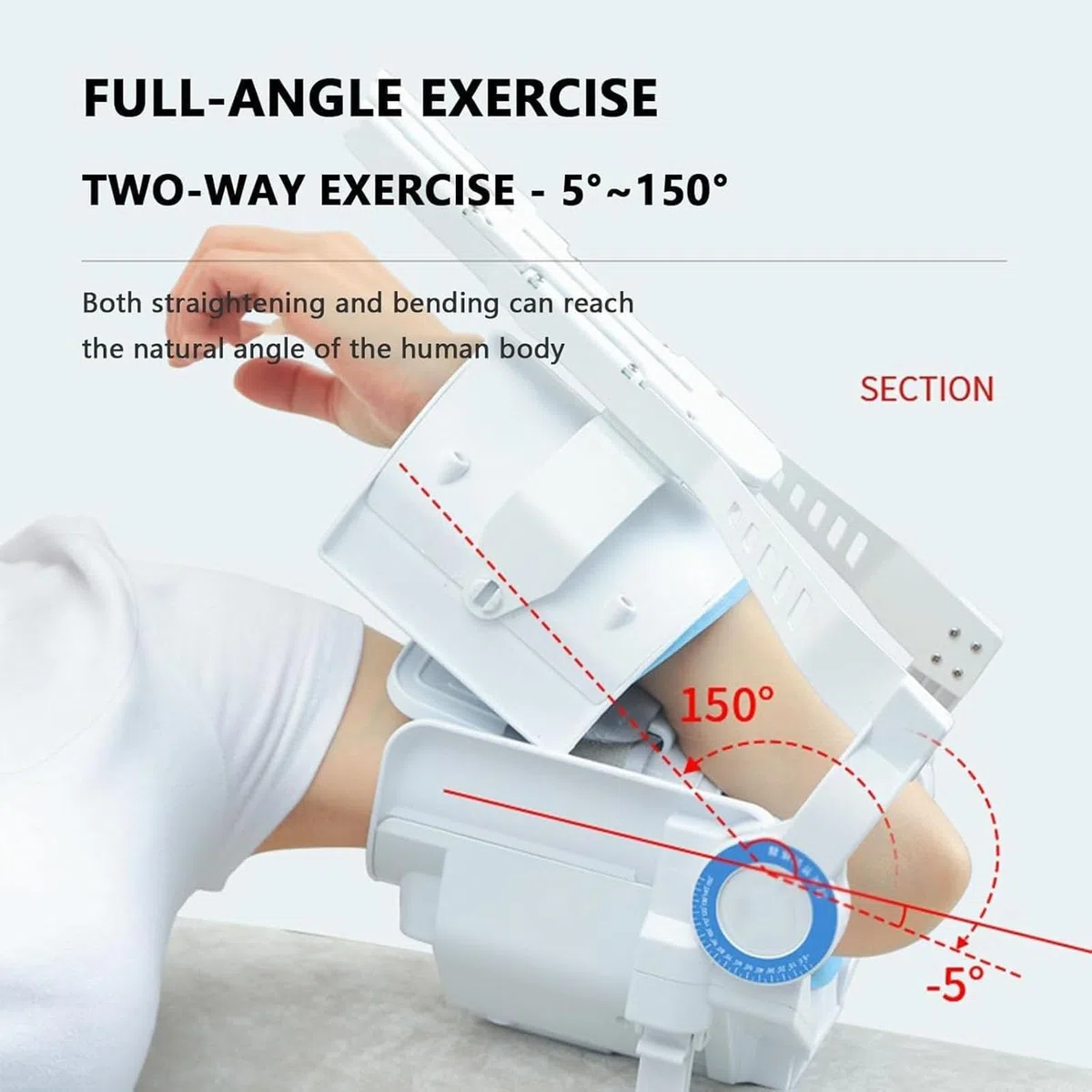 Gelenk-Ellenbogenbandage-Armtrainer Elektrisches Ellenbogengelenk-Rehabilitationsgerät Armtrainer mit Scharnier für die Ellenbogenorthese für Hemiplegie, Apoplexie, Weichteil