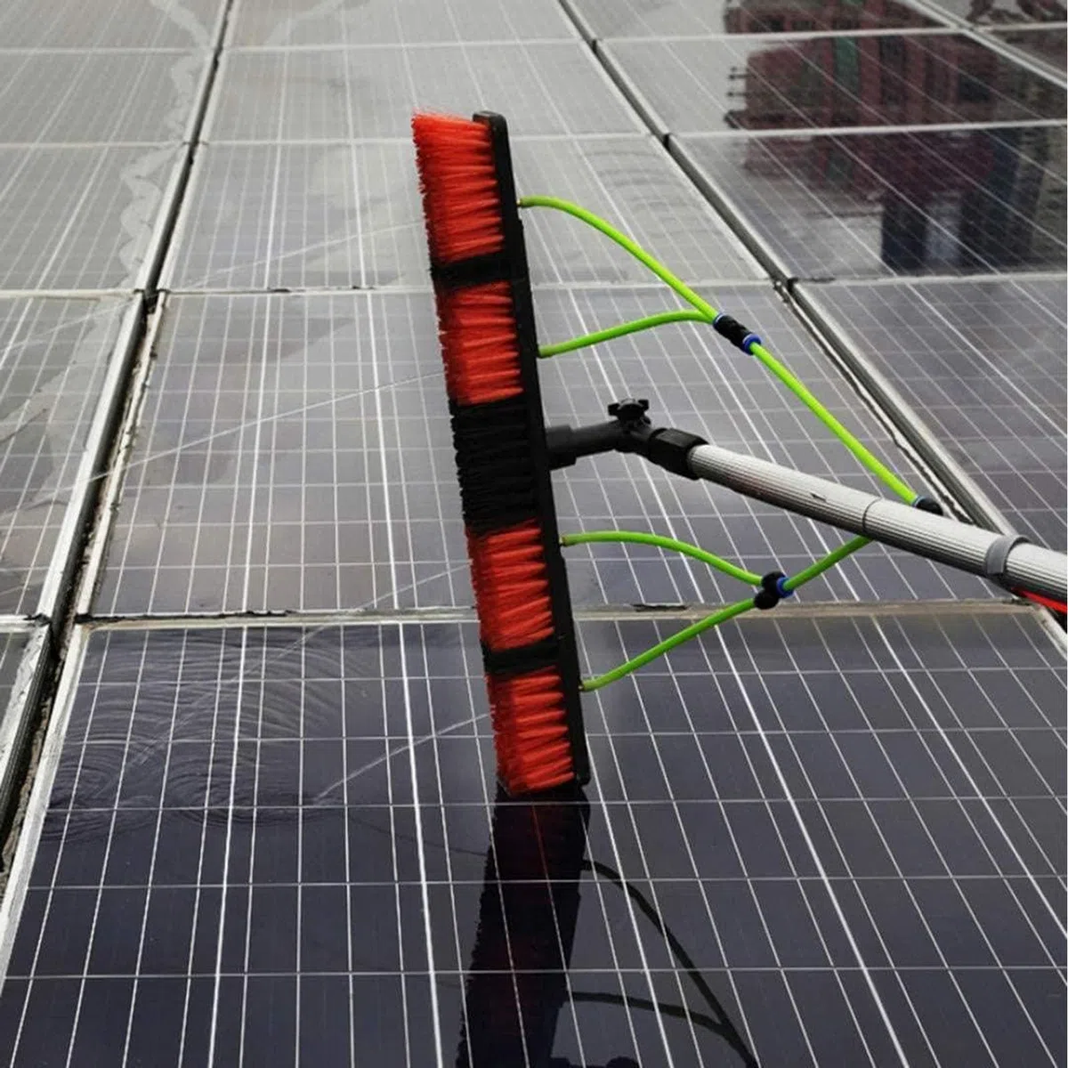 Fensterreinigungsstange mit Wasserzufuhr, ausziehbarer Glasreiniger für den Innen- und Außenbereich, ideal für Solarpanel-Reinigung & hohe Fenster, professionelle Fensterreinigungsgeräte