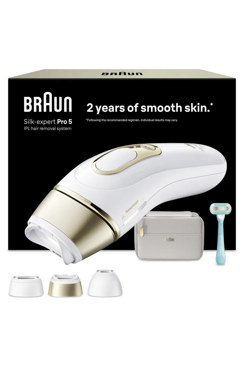 Braun Epilierer Lumiere Pulsee Silk·Expert Pro 5 PL5311, Weiß und Gold