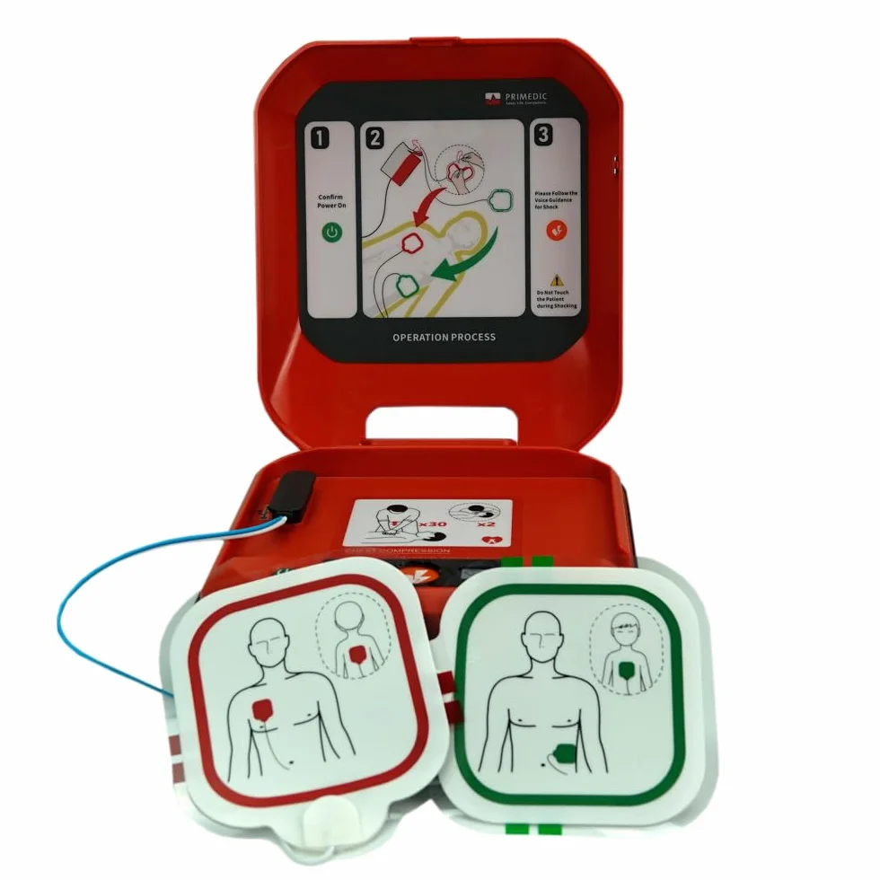 Erste Hilfe Defibrillator mit automatischer Schockabgabe Primedic HeartSave YA, 8 Jahre Garantie des Herstellers, Made in Germany, Sprache: DE/EN