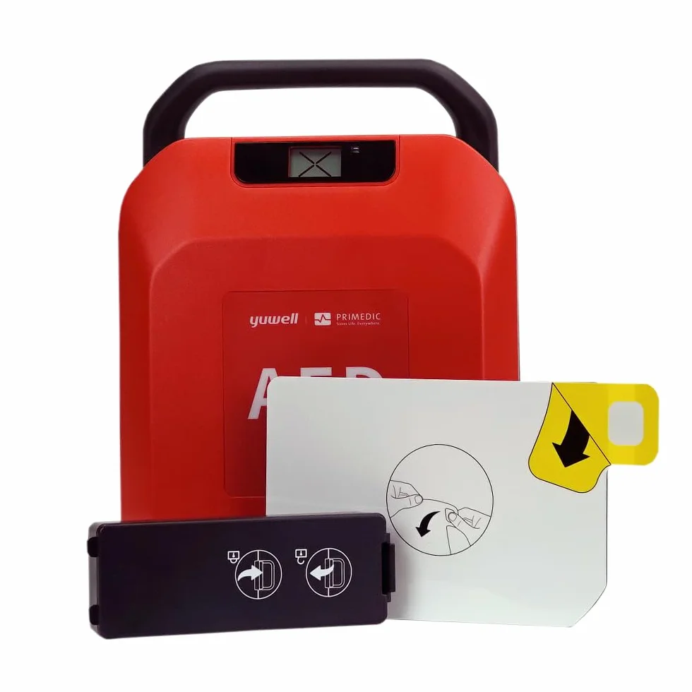 Erste Hilfe Defibrillator mit automatischer Schockabgabe Primedic HeartSave YA, 8 Jahre Garantie des Herstellers, Made in Germany, Sprache: DE/EN