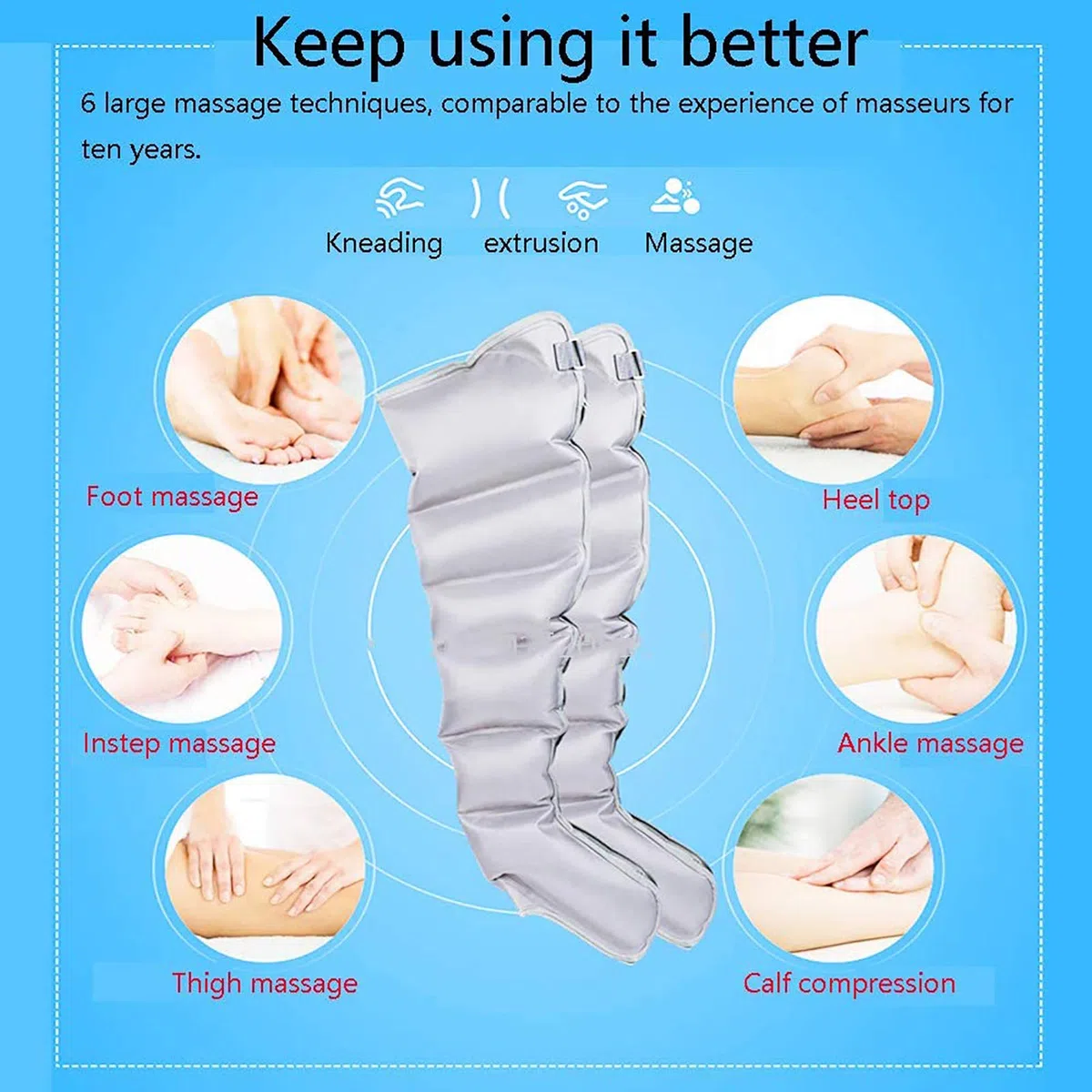 Fuß- und Wadenmassage mit Handsteuerung, Massagestiefel, Maschine, Fußmassagegerät, Beinwickel, Oberschenkel- und Wadenmassagegerät, Beinluftmassagegerät für die Durchblutung, sequentielle Kompressi