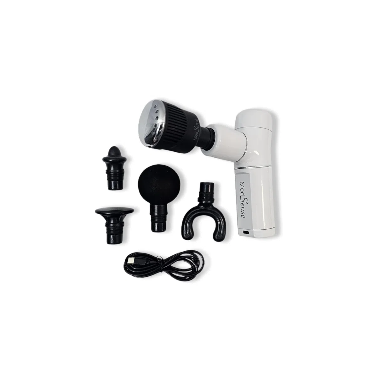 Medsense Absolute Power - Road Warrior Massagepistole mit LuminaTherm Aufsatz (Rot/Blaues Licht + Heiß/Kalt) - Deep Tissue Percussion Massagegerät, USB-C Aufladung, 5 Stunden Akku, 5 Jahre Garantie