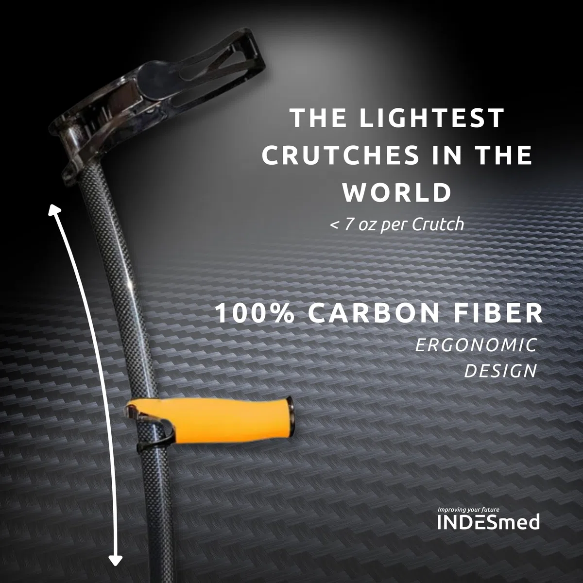 100% Carbon Krücken Luxus Paar | Die leichtesten der Welt (Schwarz, XL)