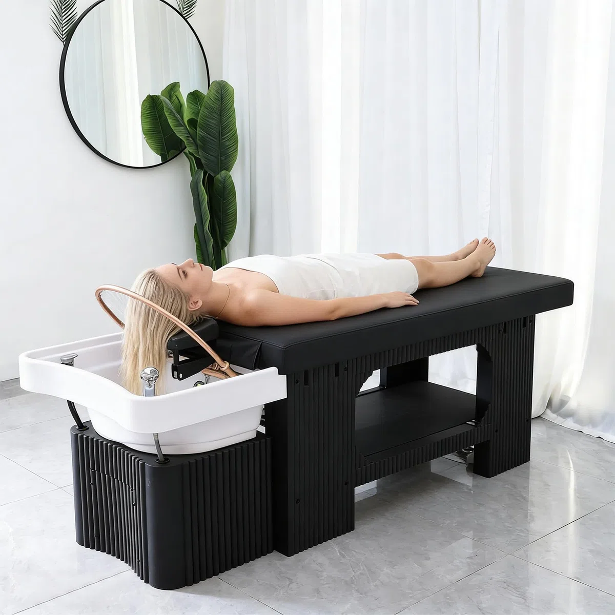 Kopf-Spa-Liege mit Wasserzirkulation und Begasung für Schönheitssalons und Friseursalons
