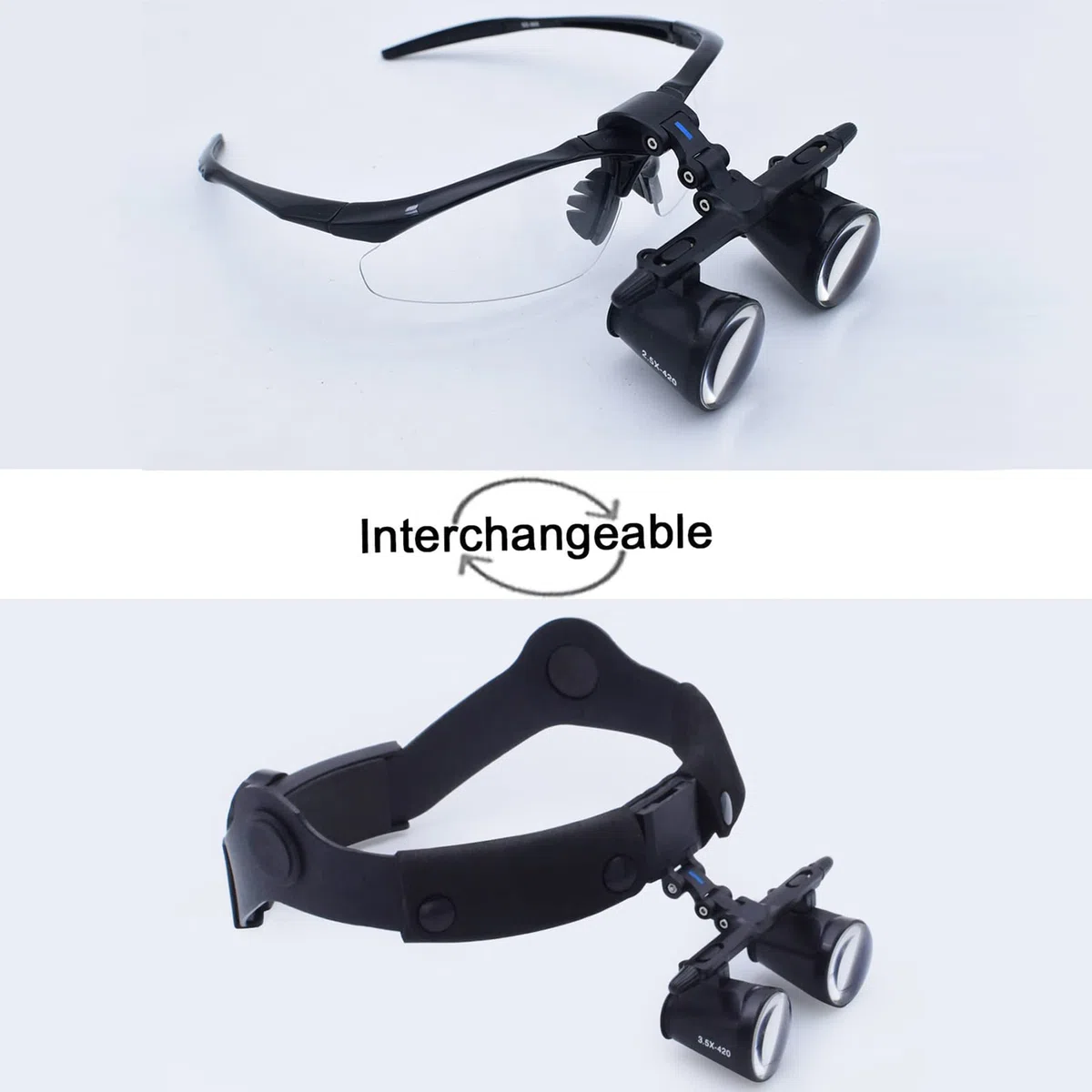 Lupe, Kopfmontagelupe, Binokularlupen, Arbeitsabstand 340–500 mm, freihändige Vergrößerungsbrille für Naharbeit, Hobby, Handwerk, Schmuckreparatur Stabilize