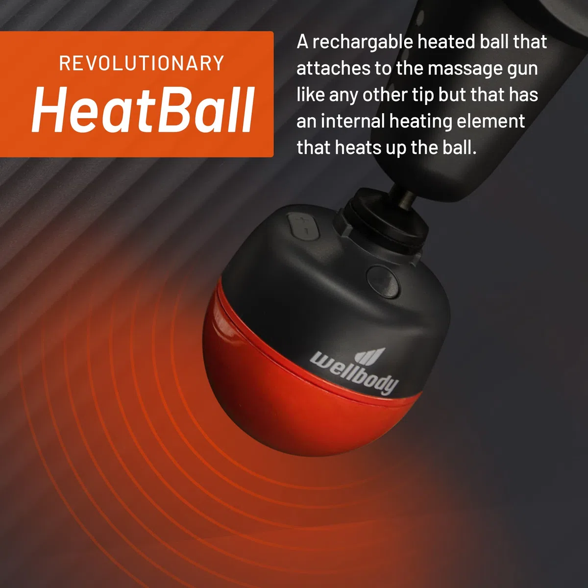 Wellbody Pepper | Beheizte Massagepistole | Kompaktes Massagegerät | Heatball-Technologie | Leise Handheld Tragbar | Massagegerät für Muskeln | Ganzer Aluminium-Powertrain