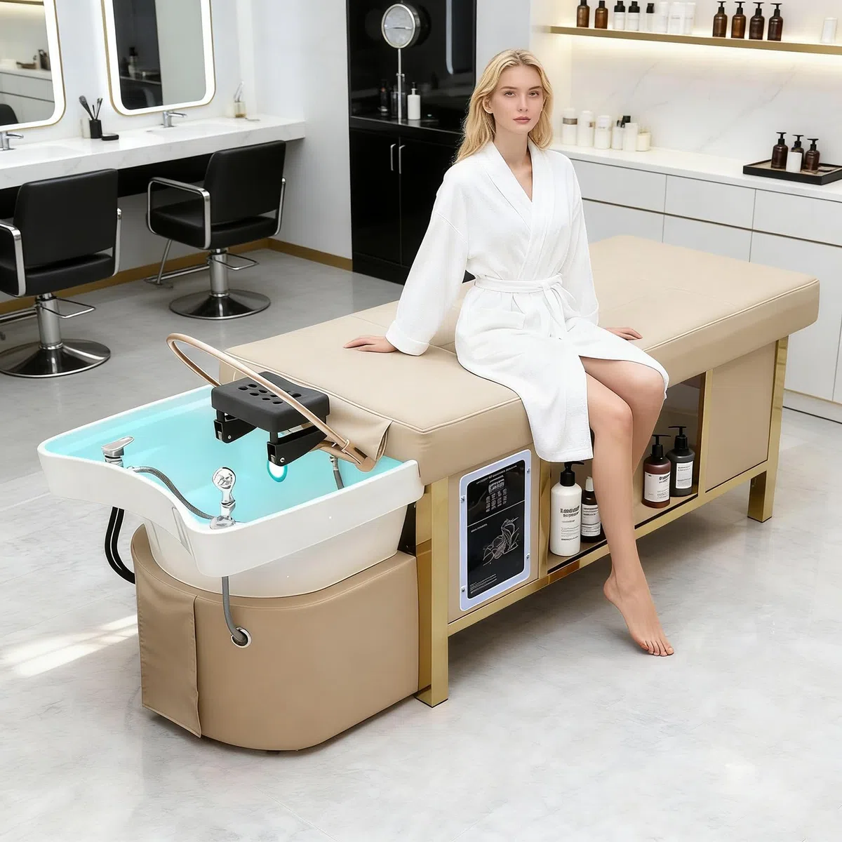 Kopf-Spa-Liege mit Wasserzirkulation für Friseursalons und Schönheitssalons