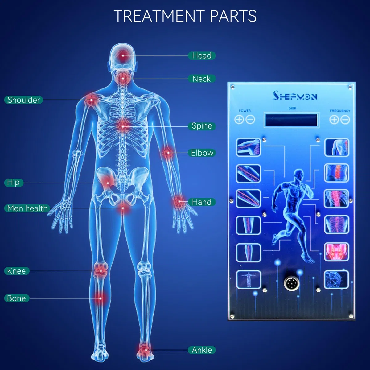 Tragbares Shockwave-Therapiegerät für Körpermuskelmassagegerät, Schmerzlinderung, Rücken, Taille, Bein und Golf, Ellenbogen, Stoßwelle, Tiefengewebe, Schmerzlinderung mit 7 Massageköpfen