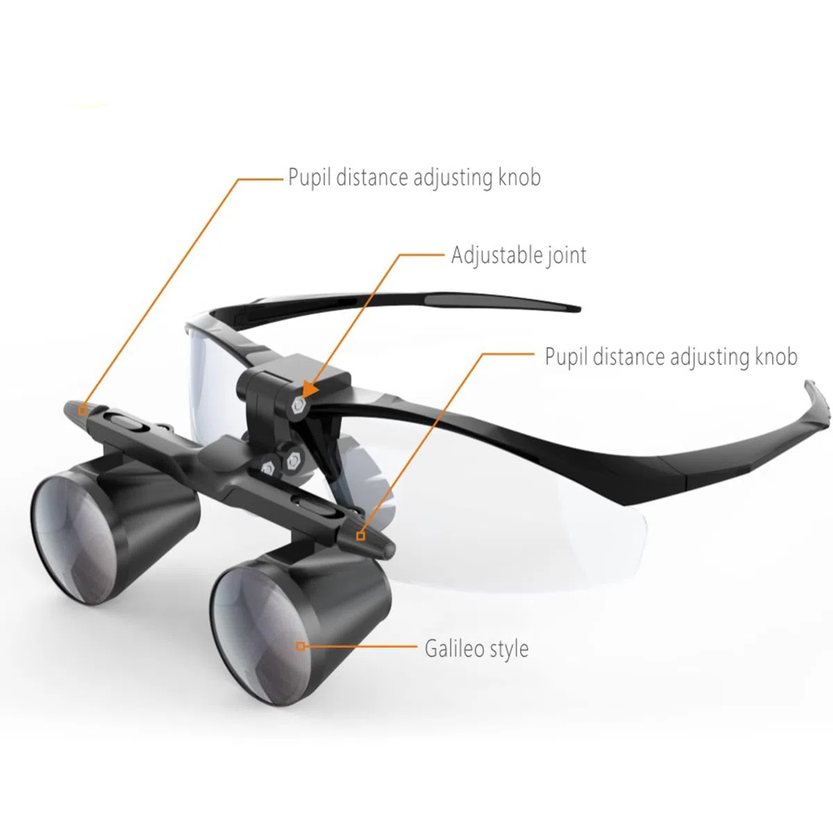 Lupe, Kopfmontagelupe, Binokularlupen, Arbeitsabstand 340–500 mm, freihändige Vergrößerungsbrille für Naharbeit, Hobby, Handwerk, Schmuckreparatur Stabilize
