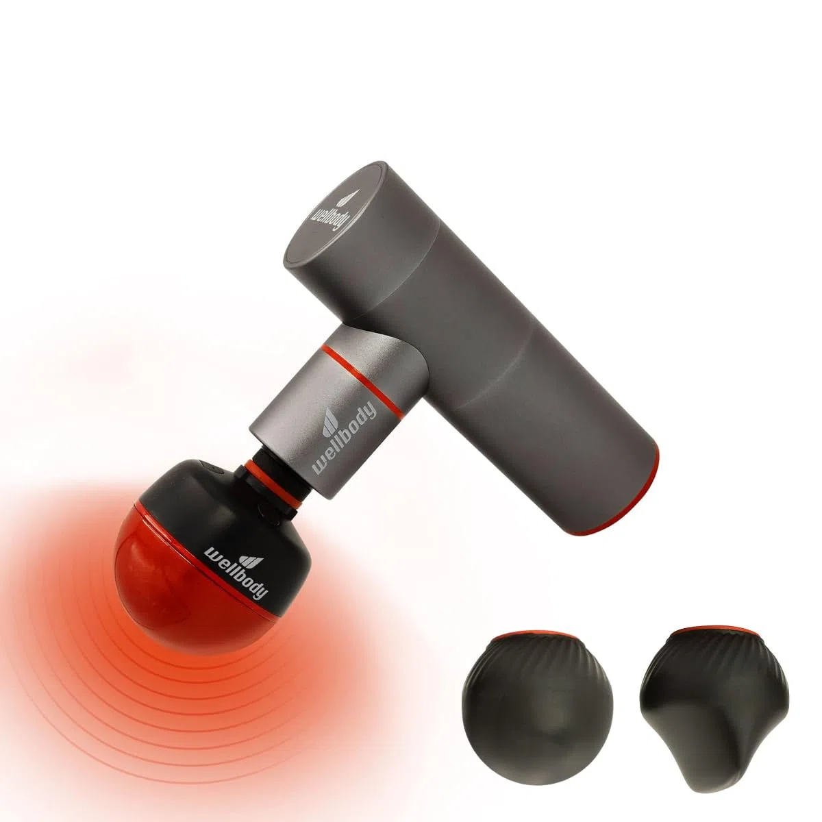 Wellbody Pepper | Beheizte Massagepistole | Kompaktes Massagegerät | Heatball-Technologie | Leise Handheld Tragbar | Massagegerät für Muskeln | Ganzer Aluminium-Powertrain