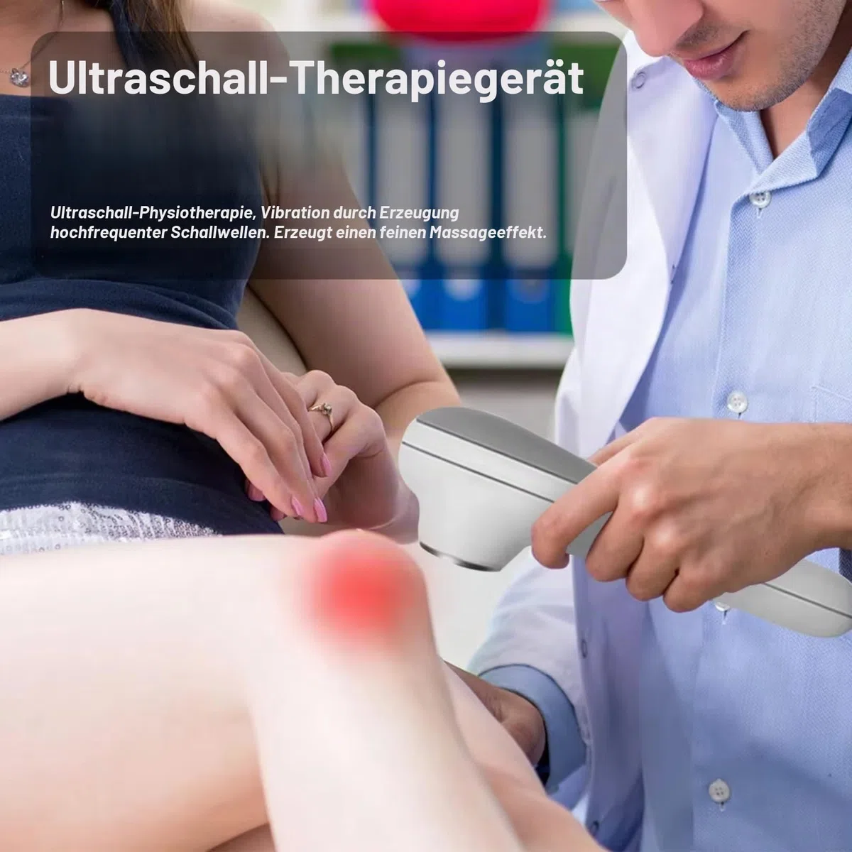 Physiotherapie Gerät - Ultraschall Therapiegerät Massagegerät zur Linderung von Muskel- Gelenkschmerzen mit 5 Intensitätsstufen & 6 Timer für Muskel Schmerz Nerven Entspannung