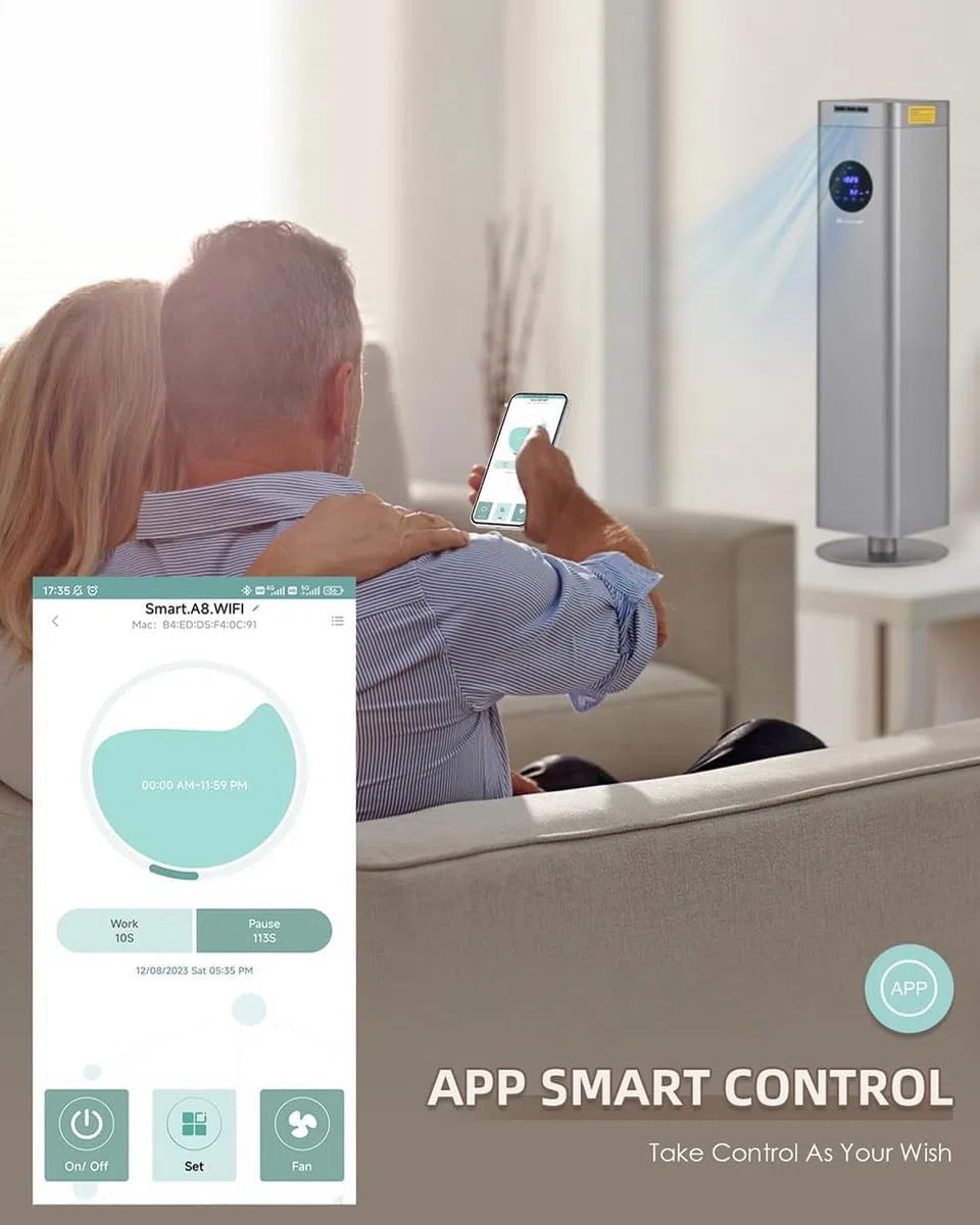COYEUX 1500-ml-Duftluftmaschine für zu Hause, wasserloser Standdiffusor auf dem Boden, mit intelligenter Steuerung, Abdeckung 2000–3000 m², für Wohnzimmer, Büro