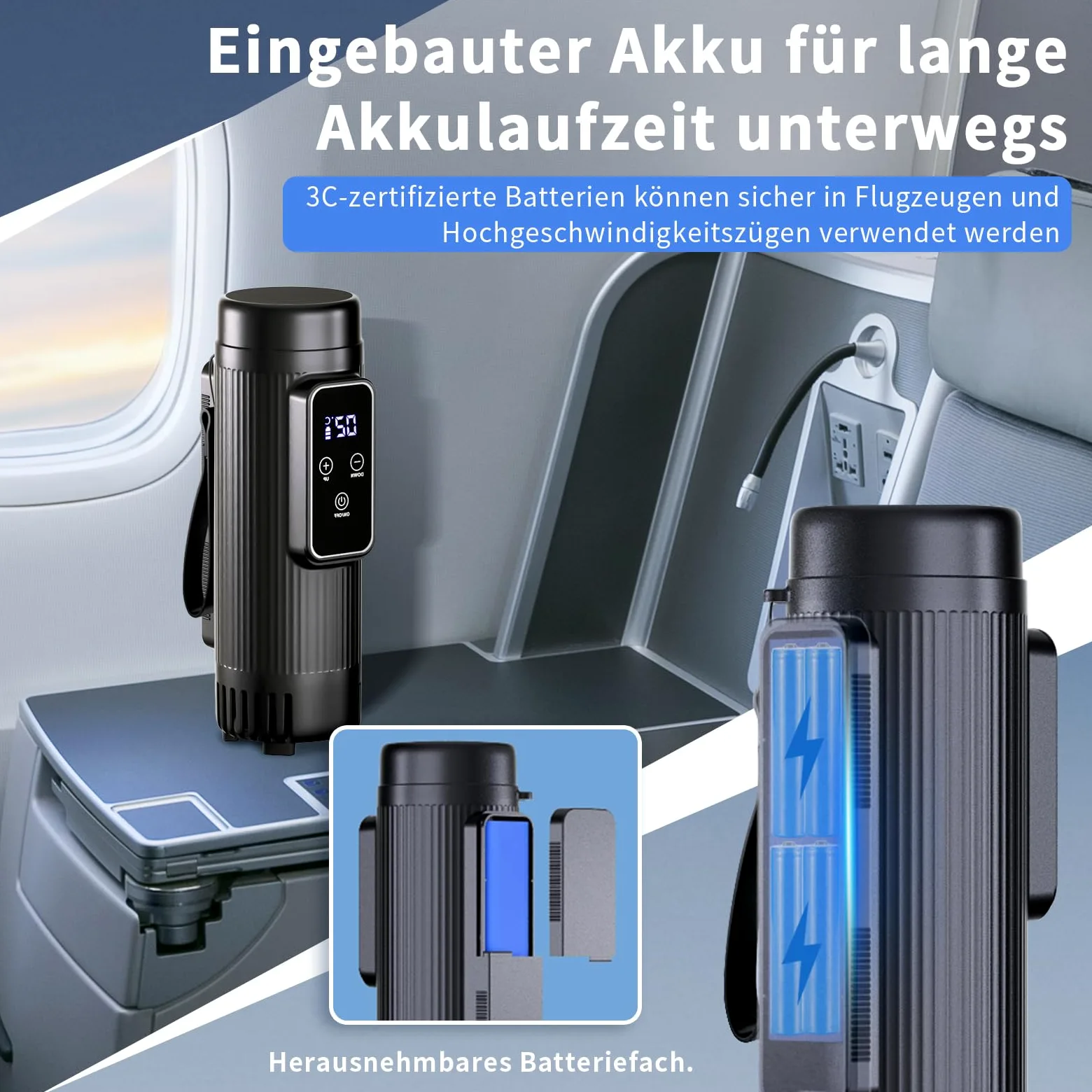 Insulin Kühltasche, Insulin Kühlbox Tragbare mit 2 Batterien,Kältetechnik Raum für Auto, Reisen, Zuhause Medizinische Kühltasche