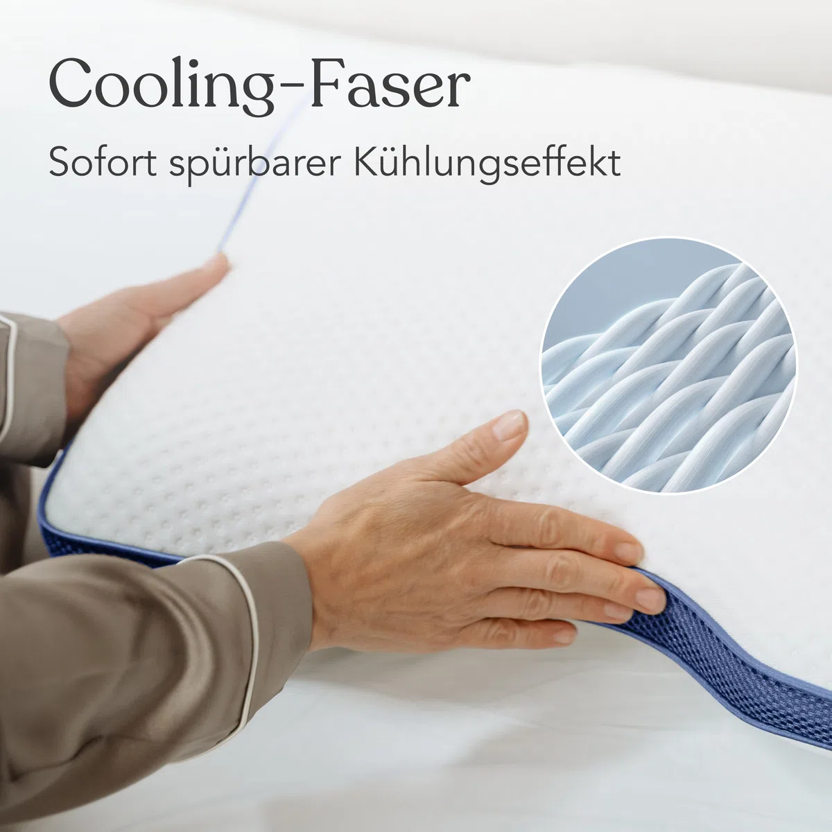 Liebscher & Bracht – kühlendes Nackenstützkissen orthopädisch zur Unterstützung bei Nackenschmerzen 40x55cm – Schlafkissen ergonomisch & höhenverstellbar - mittelfest & fest – Atmungsaktiv & Waschbar