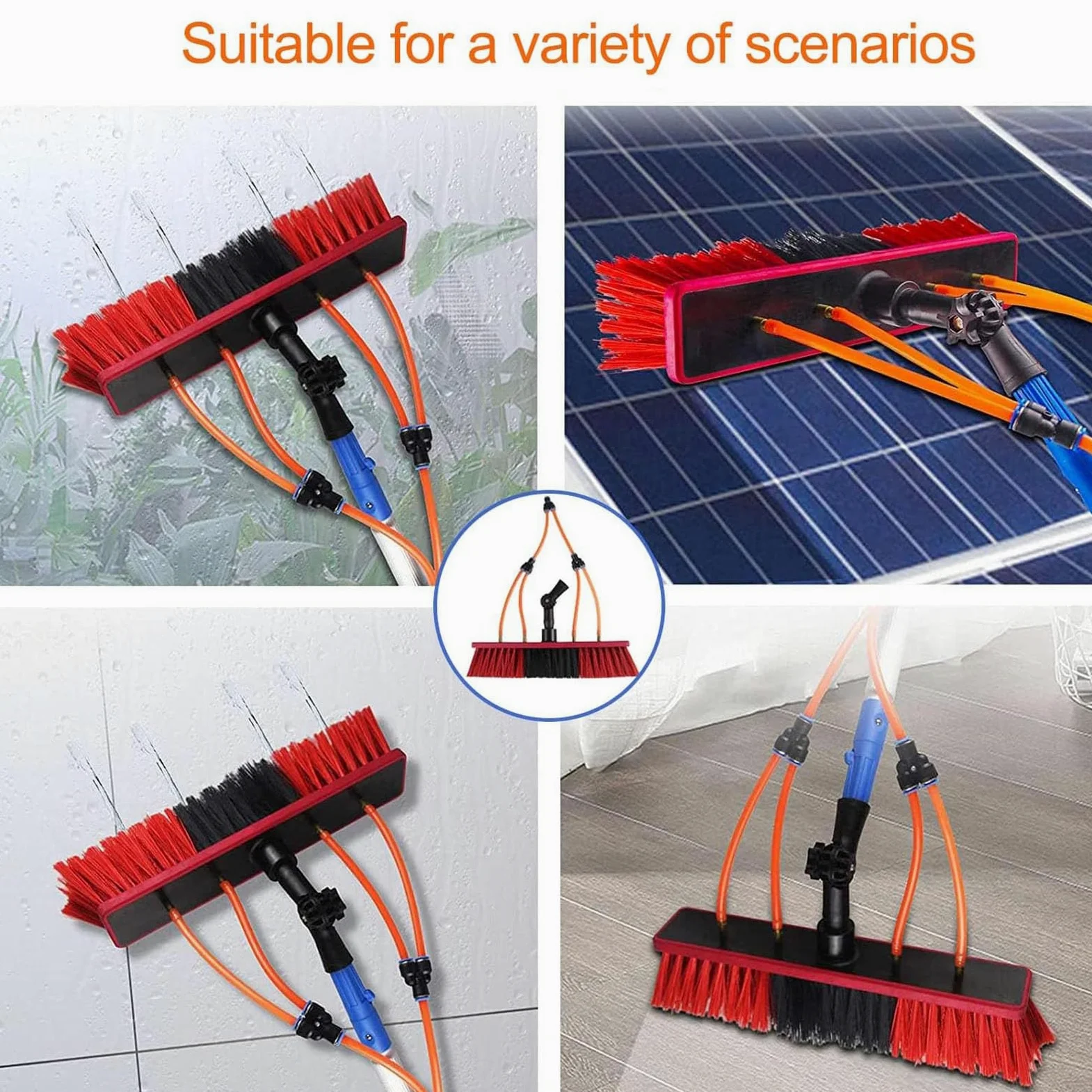 Fensterreinigungsstange mit Wasserzufuhr, Glasreiniger mit hoher Reichweite für den Innen- und Außenbereich, ideal für die Reinigung von Solarmodulen, Fensterreinigungsgeräte und -werkzeuge
