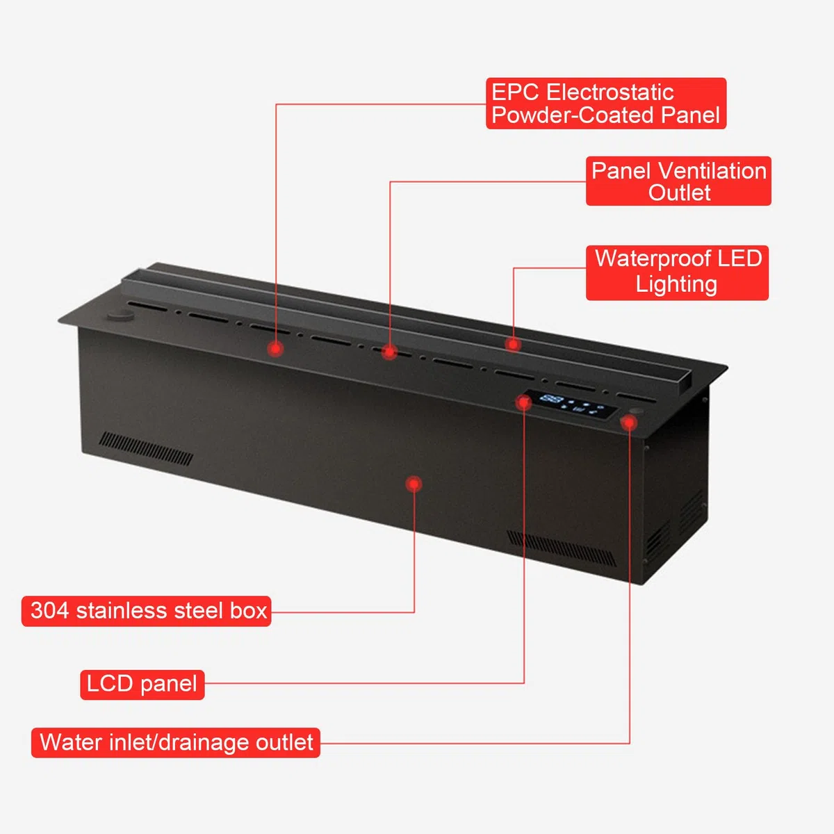 Dekorativer Elektrischer Wasserdampf-Kamin-Luftbefeuchter Mit 3D-Zerstäubungsflamme, Farbe Der Flamme In Farben Einstellbar Elektrischer Kamin, Automatische Wasserfüllung, Fernbedienung/Touchscreen